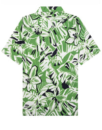 MACRO HIBISCUS BOWLING SHIRT GREEN WHITE PALM ANGELS