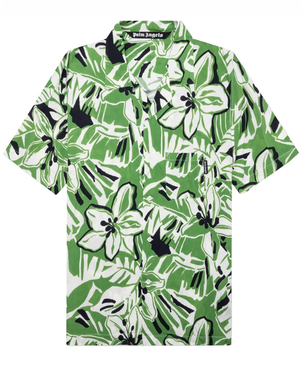 MACRO HIBISCUS BOWLING SHIRT GREEN WHITE PALM ANGELS