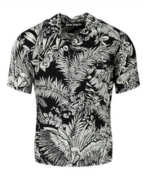 JUNGLE PARROTS BOWLING SHIRT BLACK WHITE PALM ANGELS