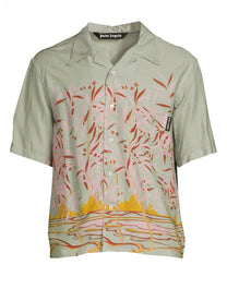 LAGOON BOWLING SHIRT MINT OFF WHITE PALM ANGELS