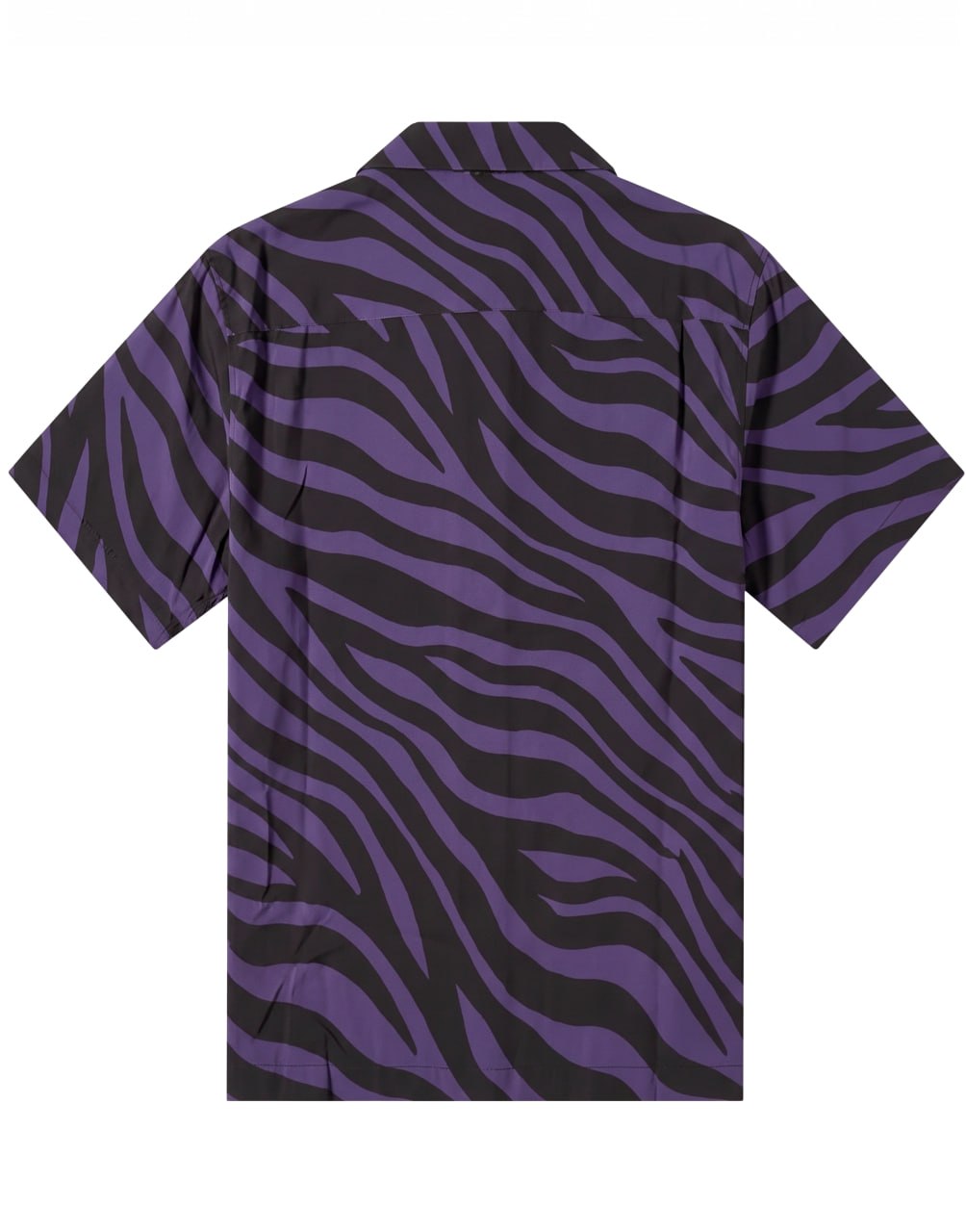 ZEBRA PRINT BOWLING SHIRT PURPLE BLACK PALM ANGELS