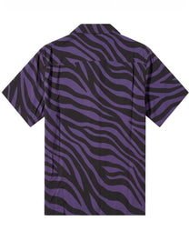 ZEBRA PRINT BOWLING SHIRT PURPLE BLACK PALM ANGELS