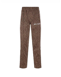 LEOPARD JACQUARD TRACK PANTS BEIGE OFF WHITE PALM ANGELS