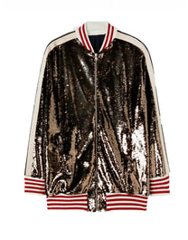 SEQUINS LONG TRACK JACKET GREY OFF WHITE PALM ANGELS