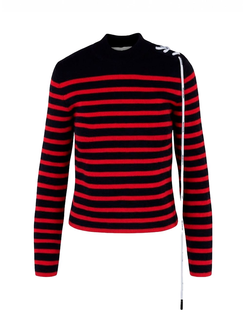 STRIPES FITTED SWEATER NAVY BLUE RED PALM ANGELS