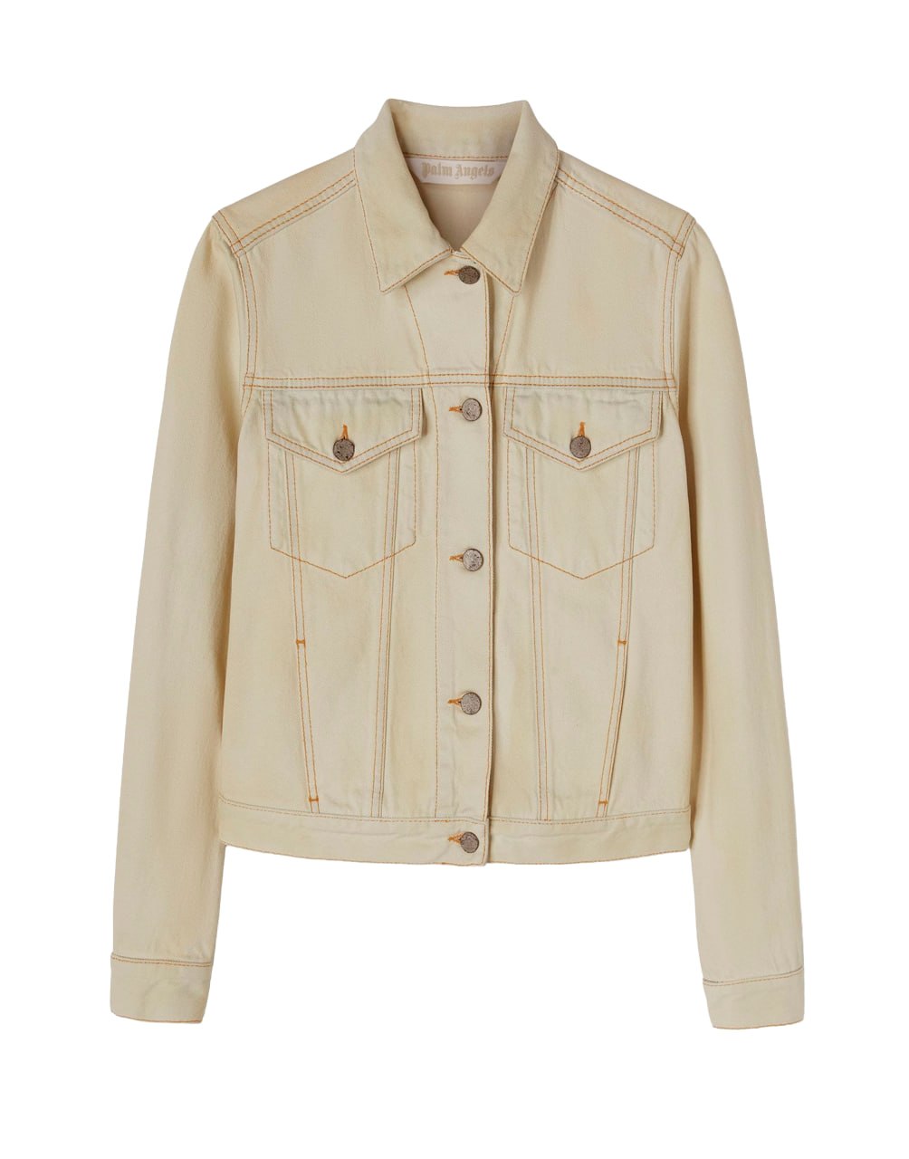 BULL LOOSE DENIM JKT OFF WHITE BROWN PALM ANGELS