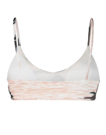 HAWAIIAN DREAM BIKINI TOP BEIGE BLACK PALM ANGELS