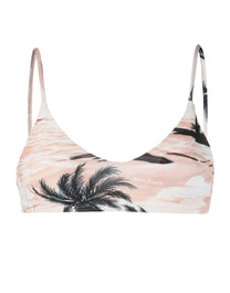 HAWAIIAN DREAM BIKINI TOP BEIGE BLACK PALM ANGELS