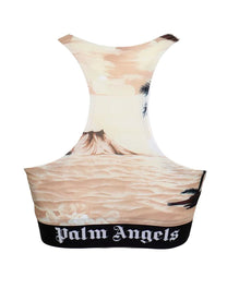 HAWAIIAN DREAM LOGO SPORT TOPBEIGE BLACK PALM ANGELS
