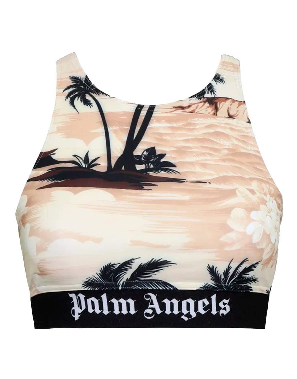 HAWAIIAN DREAM LOGO SPORT TOPBEIGE BLACK PALM ANGELS