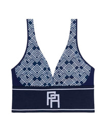 PA MONOGRAM V TOP NAVY BLUE OFF PALM ANGELS