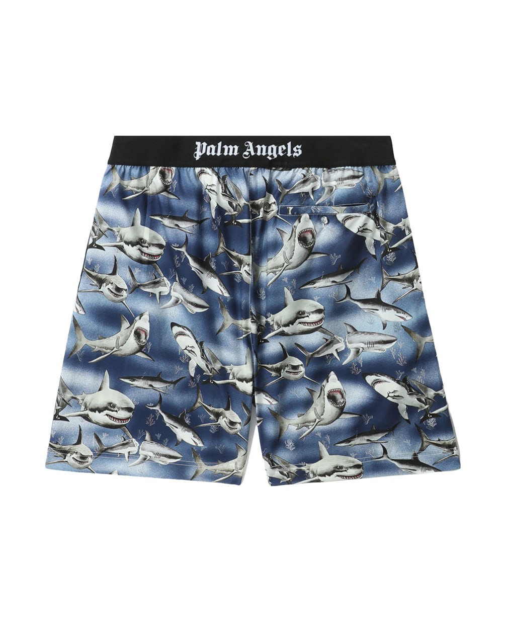 SHARKS EASY SHORTS BLUE BLACK PALM ANGELS