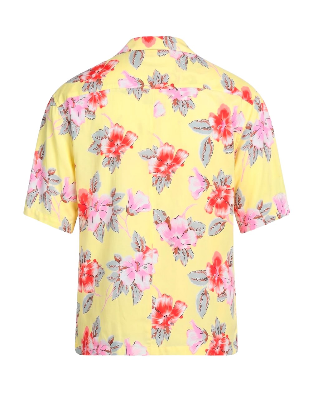 HIBISCUS BOWLING SHIRT YELLOW WHITE PALM ANGELS
