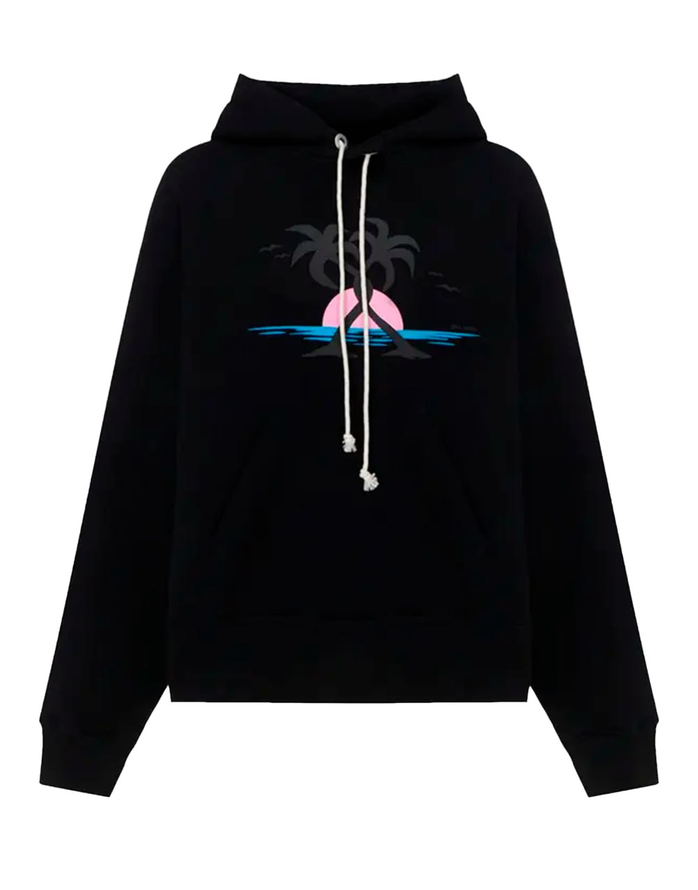HUGGING PALMS HOODY BLACK ORANGE PALM ANGELS