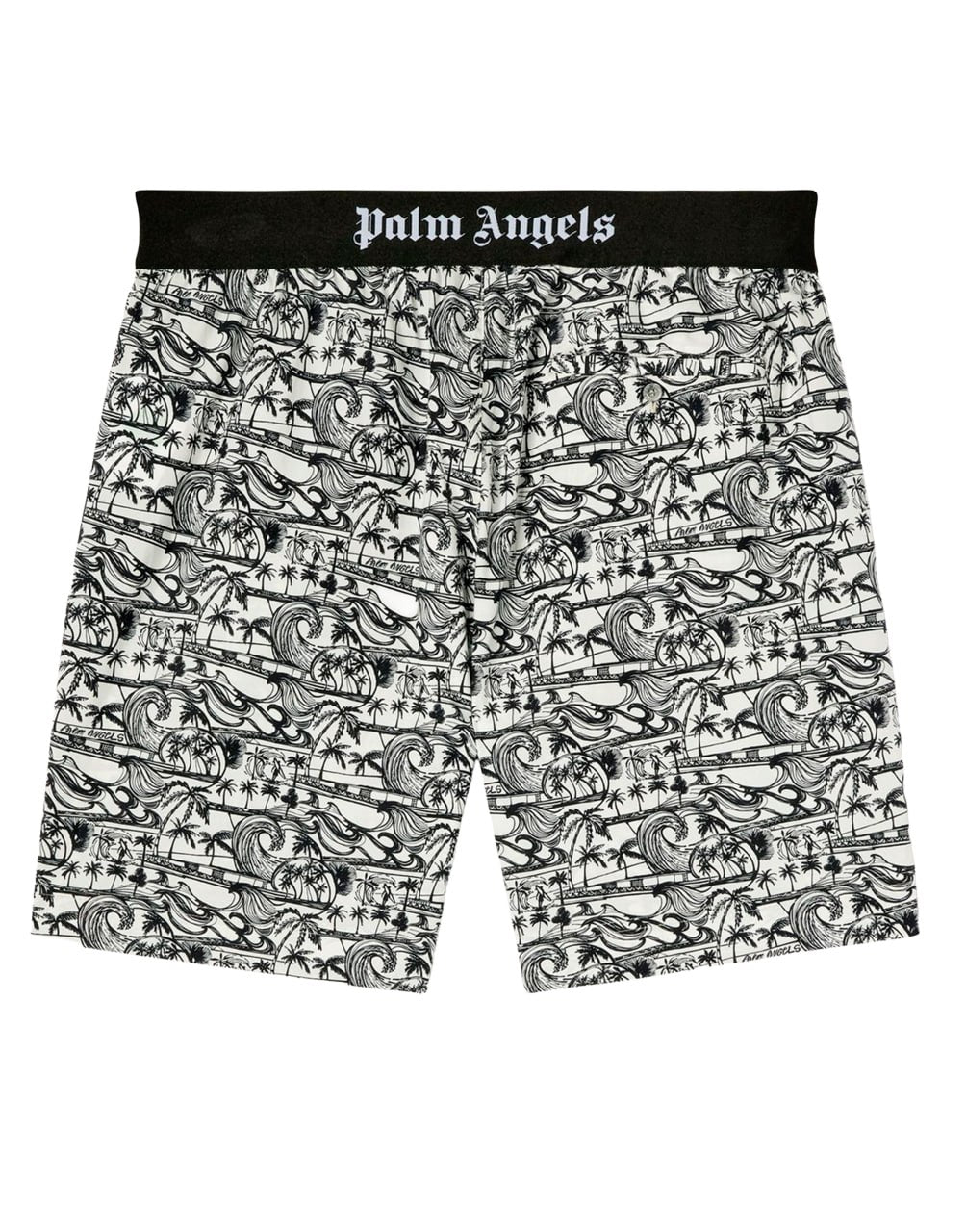WAVES EASY SHORTS WHITE BLACK PALM ANGELS