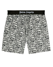 WAVES EASY SHORTS WHITE BLACK PALM ANGELS