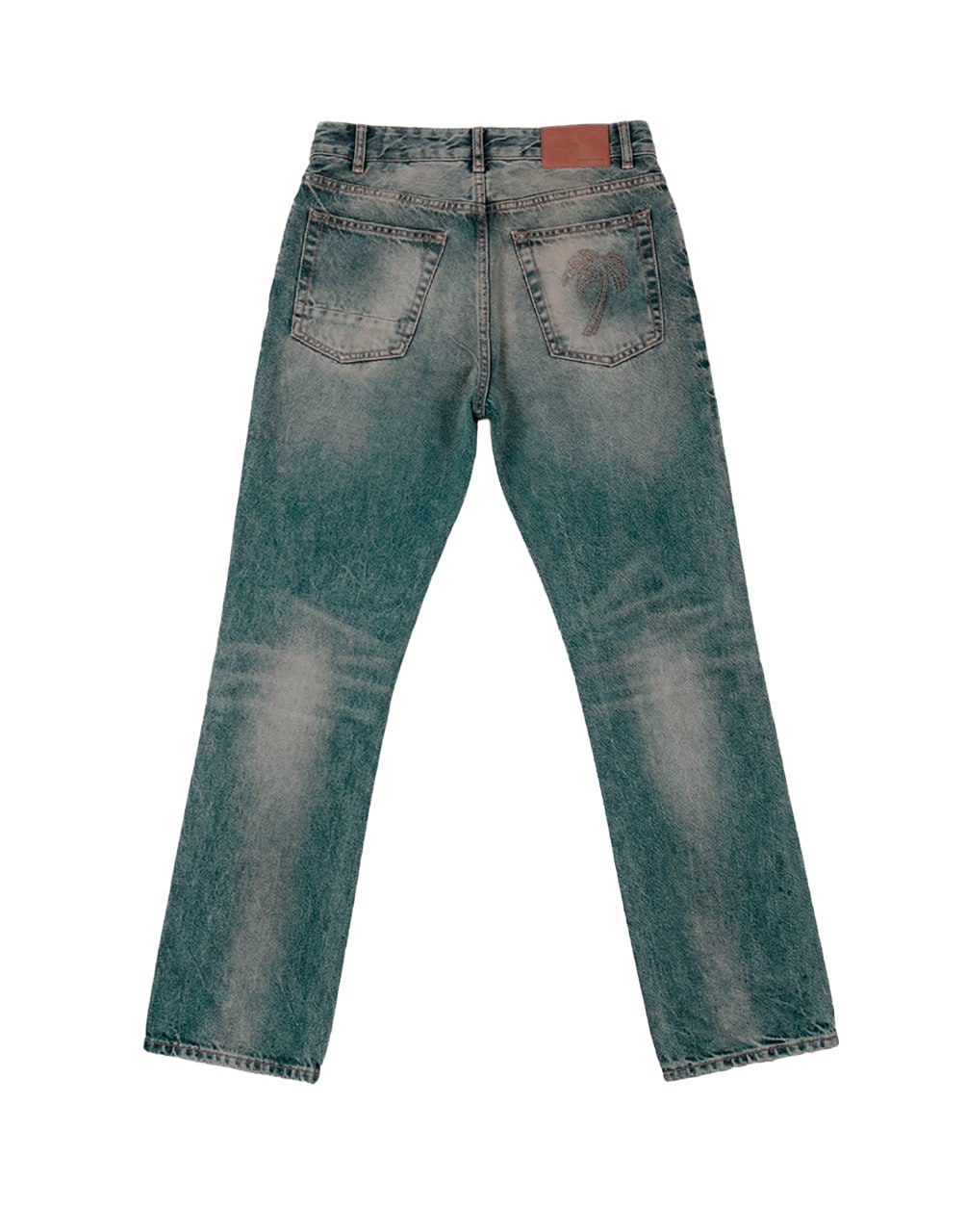 CURVED REGULAR 5 POCKETS LIGHT BLUE BRO PALM ANGELS