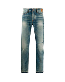 CURVED REGULAR 5 POCKETS LIGHT BLUE BRO PALM ANGELS