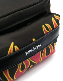 FANNY PACK PRINTED FLAMES RED WHITE PALM ANGELS