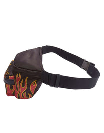 FANNY PACK PRINTED FLAMES RED WHITE PALM ANGELS