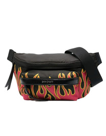 FANNY PACK PRINTED FLAMES RED WHITE PALM ANGELS