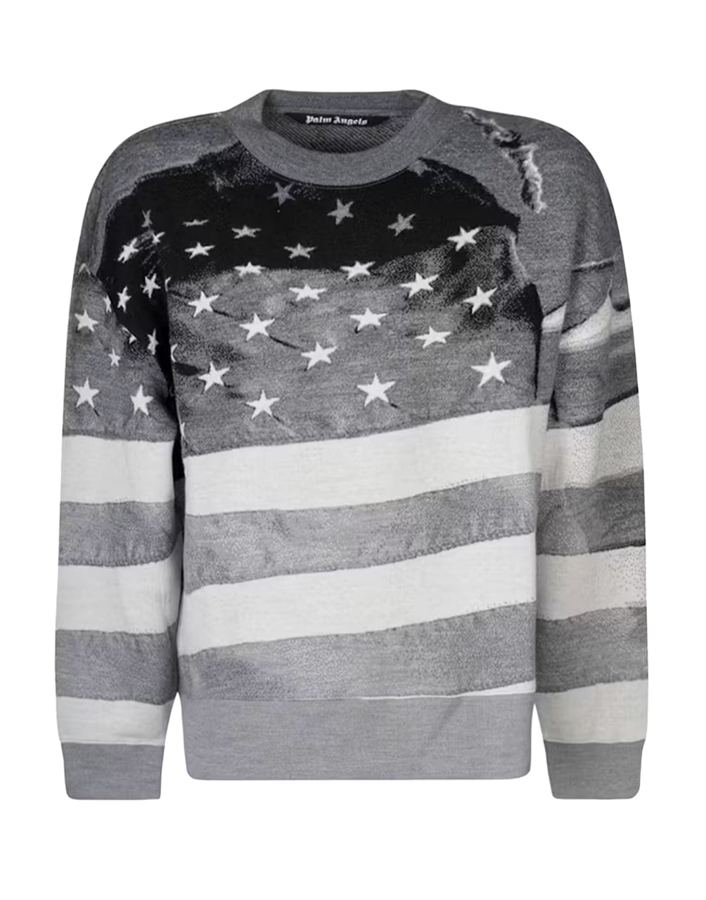 JQRD FLAG SWEATER MELANGE GREY BL PALM ANGELS
