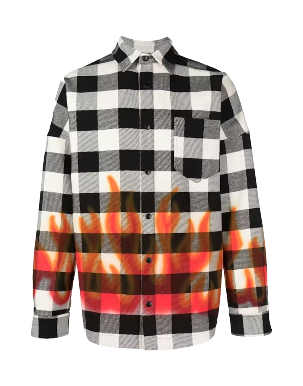 BURNING LOGO OVERSHIRT BLACK RED PALM ANGELS