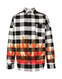 BURNING LOGO OVERSHIRT BLACK RED PALM ANGELS