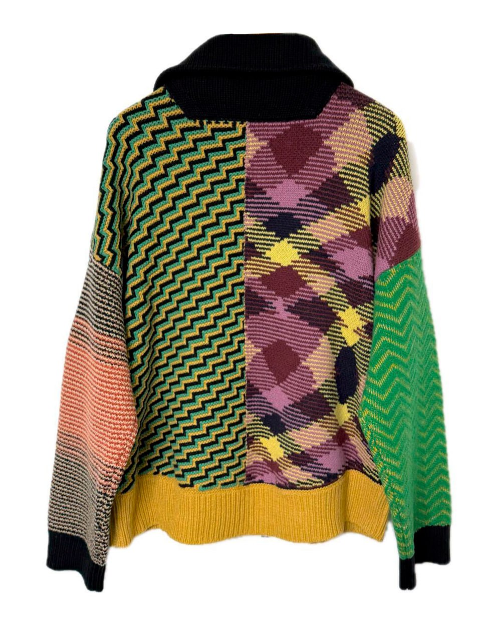 PA MISSONI PATCHWORK CARDIGAN MULTICOLOR BROWN PALM ANGELS