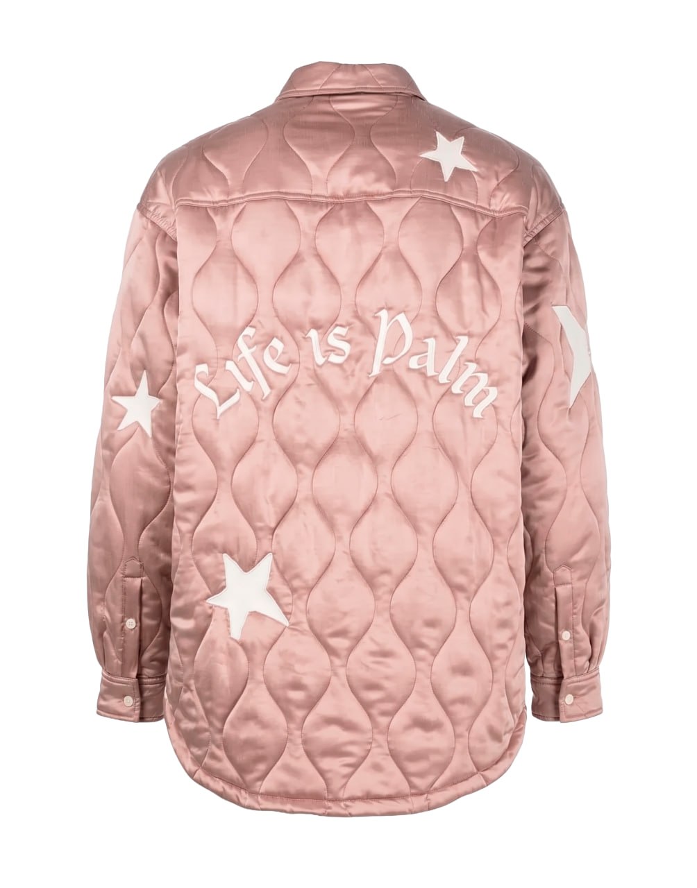 LIFE IS PALM QUILTED OVERSHIRT BEIGE BUTTER PALM ANGELS