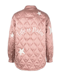 LIFE IS PALM QUILTED OVERSHIRT BEIGE BUTTER PALM ANGELS