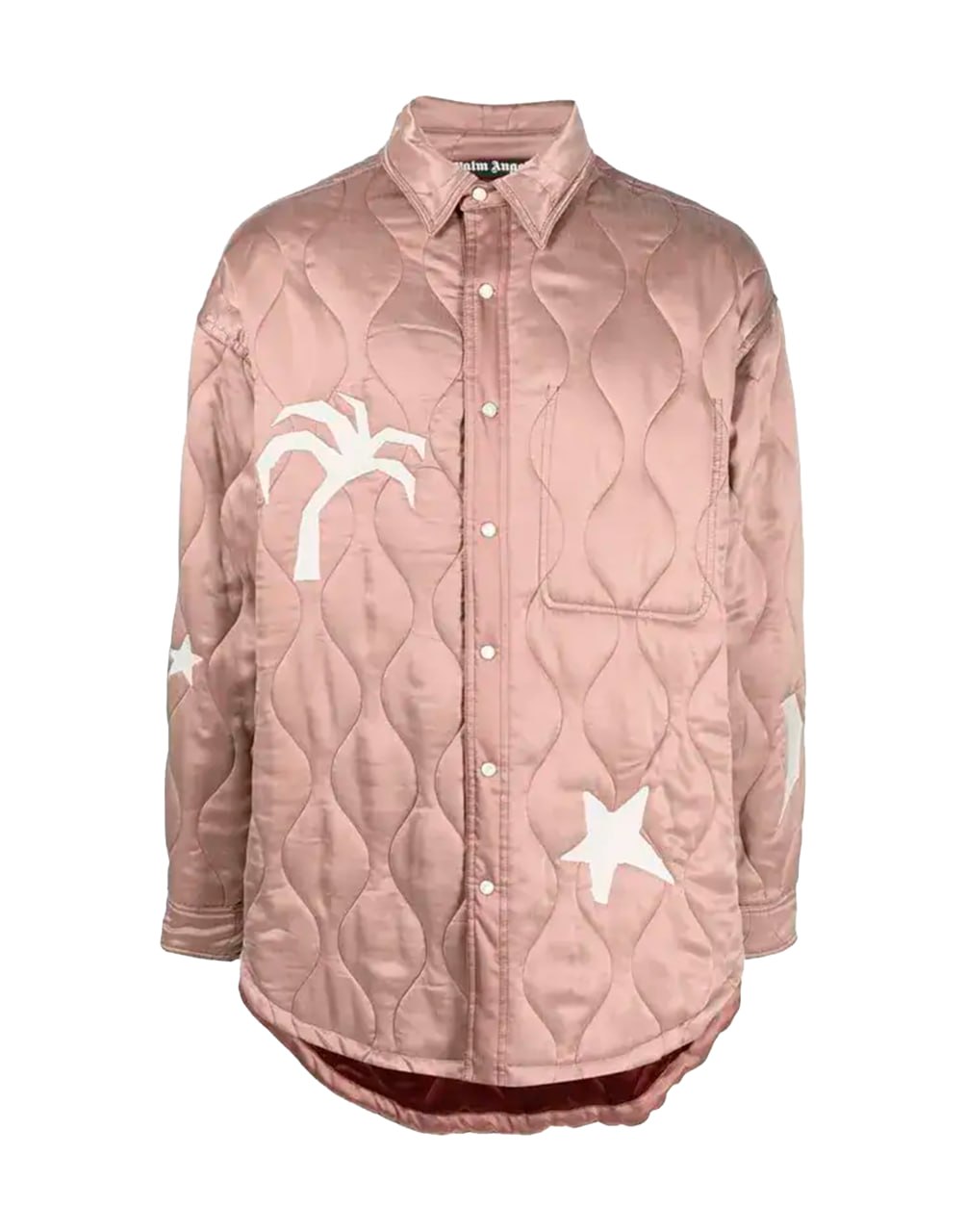 LIFE IS PALM QUILTED OVERSHIRT BEIGE BUTTER PALM ANGELS