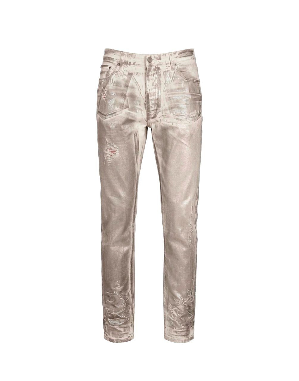 METALLIC WHITE WASH REG 5 OFF WHITE SILVER PALM ANGELS
