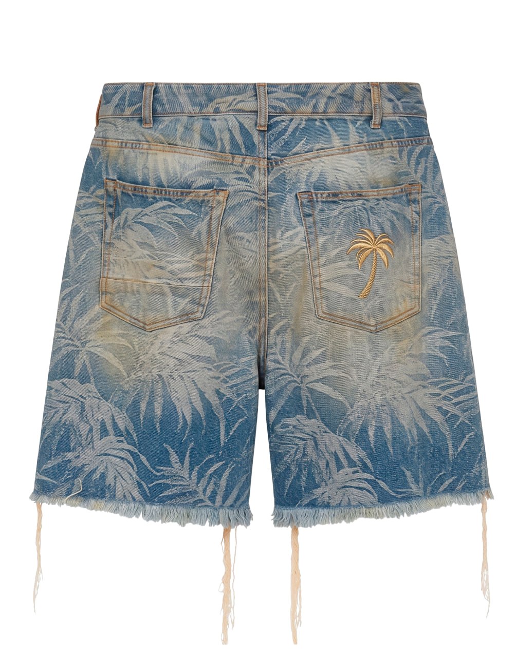 JUNGLE DENIM SHORTS LIGHT BLUE OFF PALM ANGELS