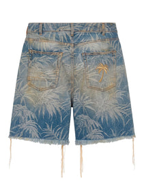 JUNGLE DENIM SHORTS LIGHT BLUE OFF PALM ANGELS