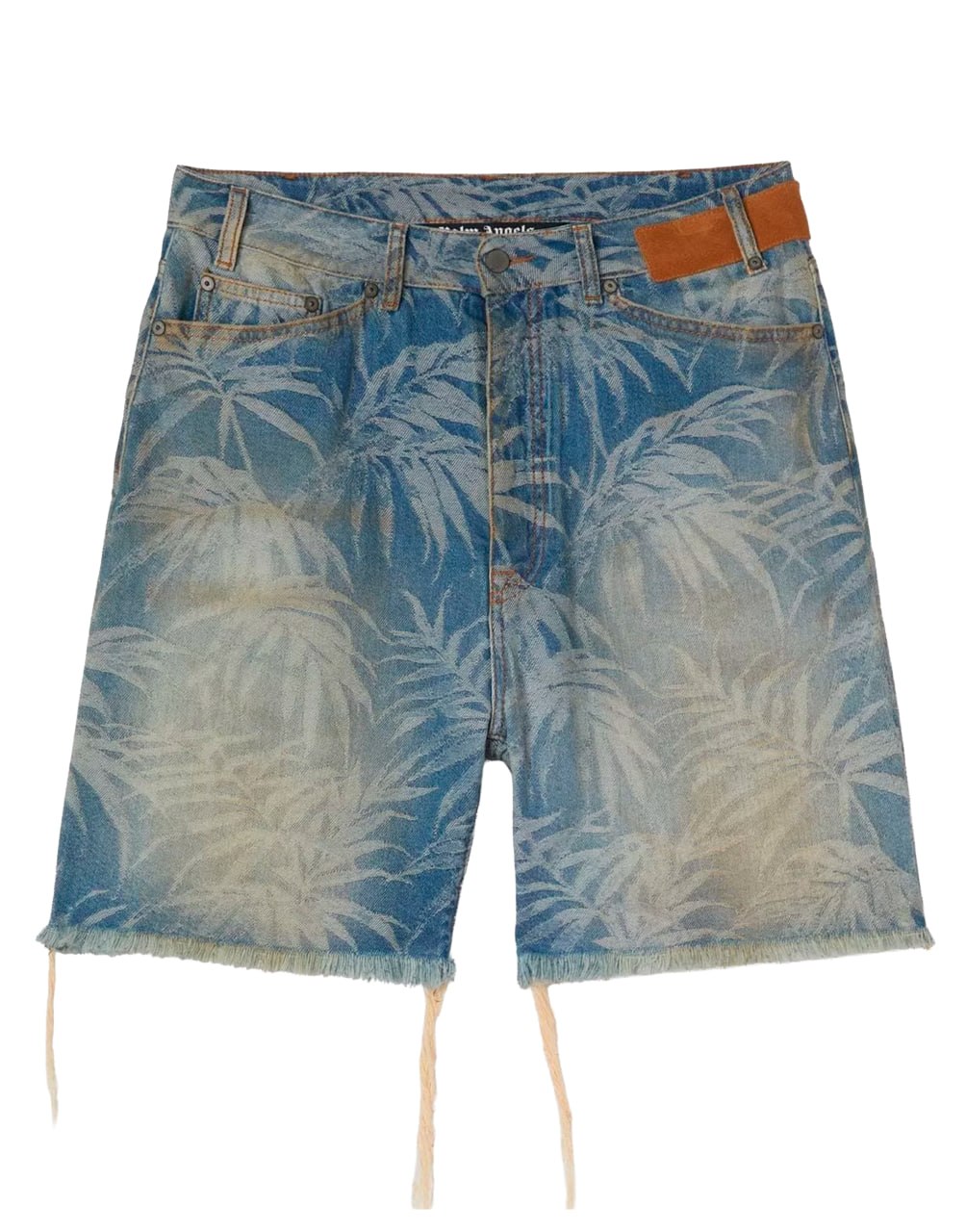 JUNGLE DENIM SHORTS LIGHT BLUE OFF PALM ANGELS