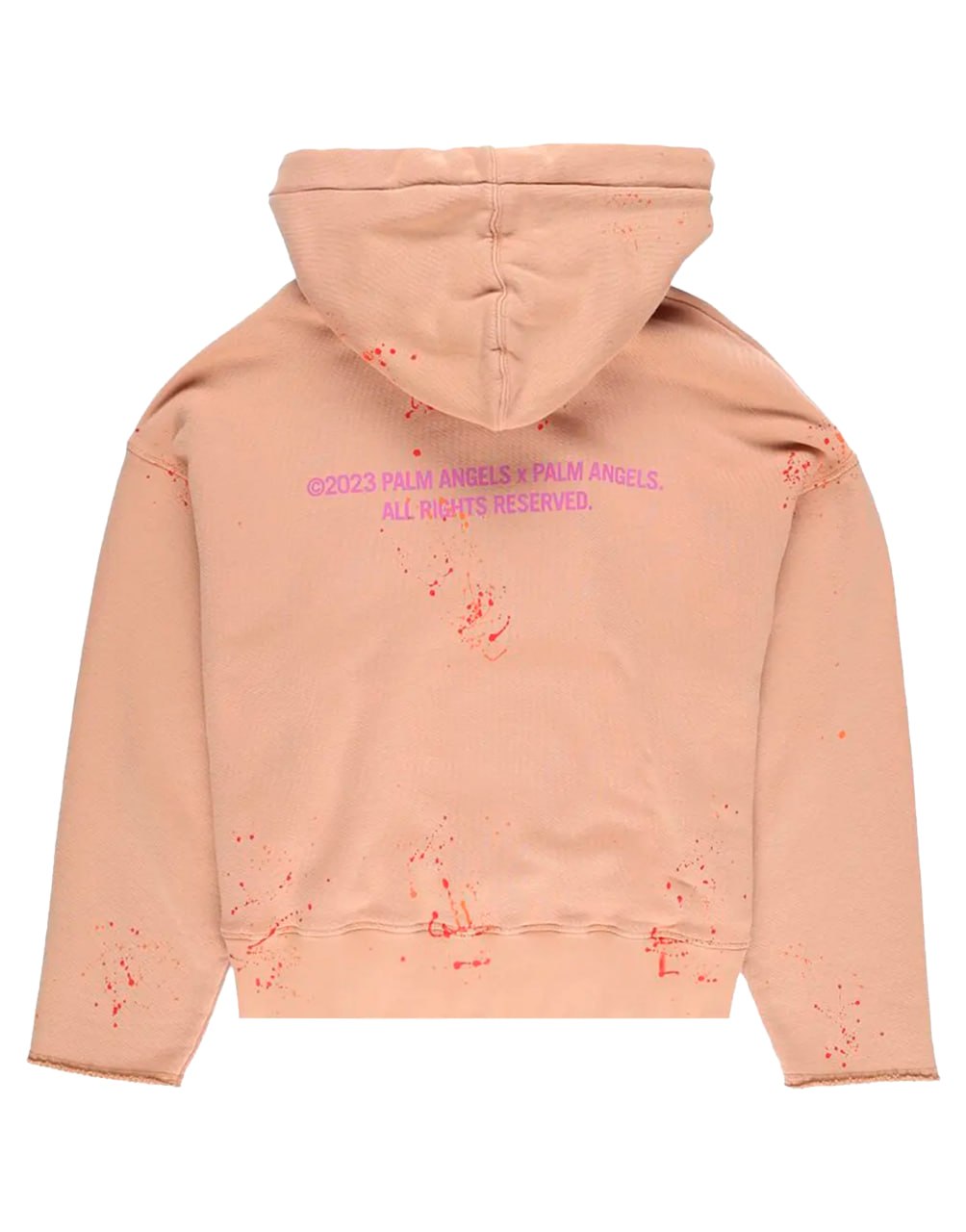 PXP PAINTED RAW CUT HOODY CANEL VIOLET PALM ANGELS