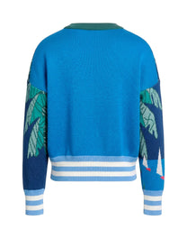 SAILING BOATS CROPPED SWEAT BLUE GREEN PALM ANGELS