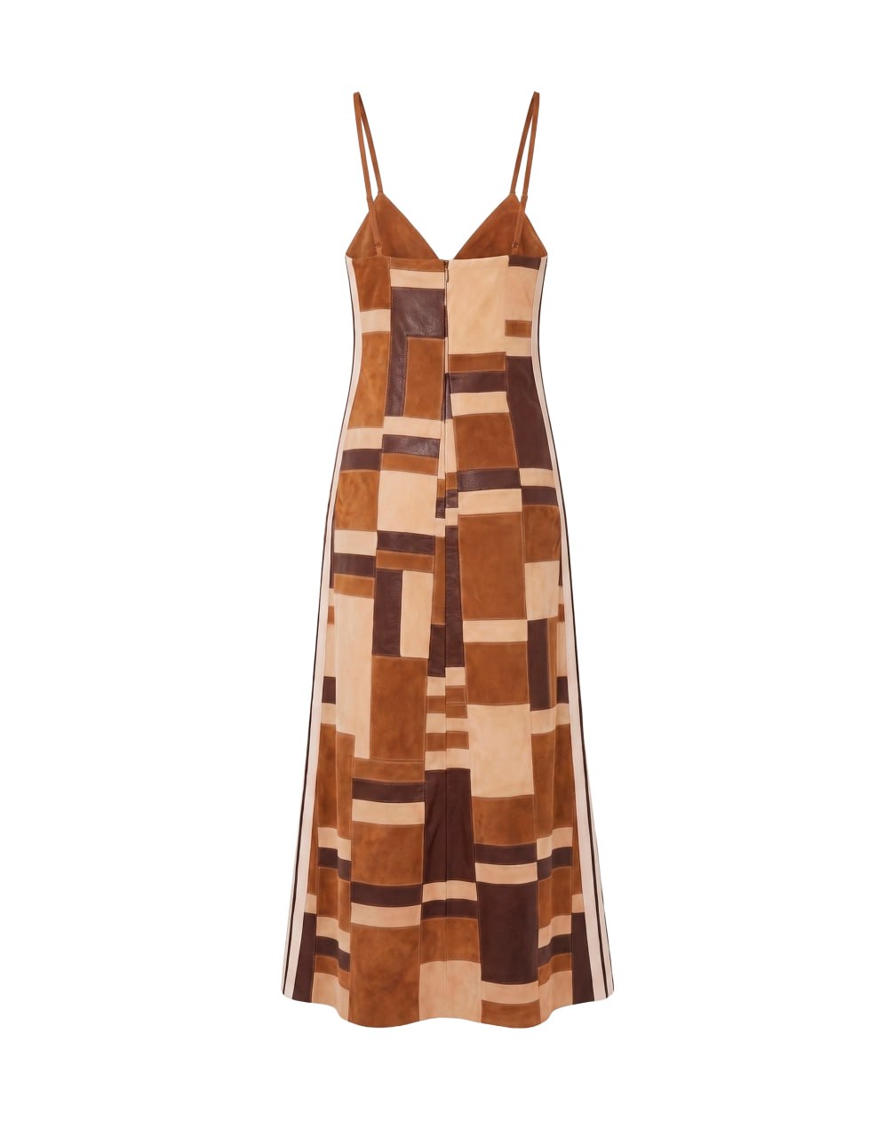 SHOW LEATHER DRESS BROWN NUTS PALM ANGELS