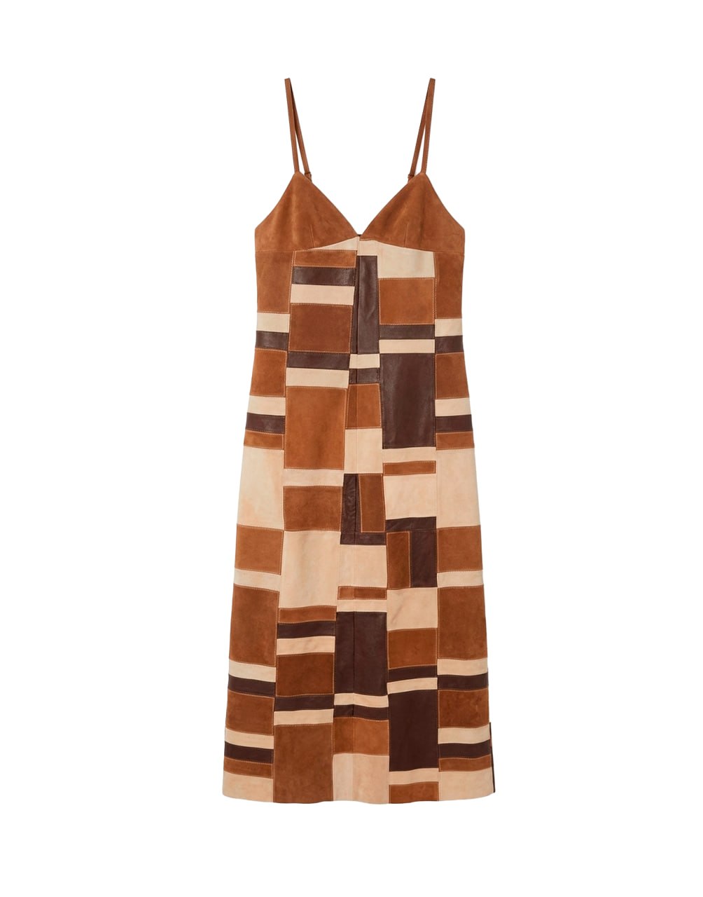 SHOW LEATHER DRESS BROWN NUTS PALM ANGELS