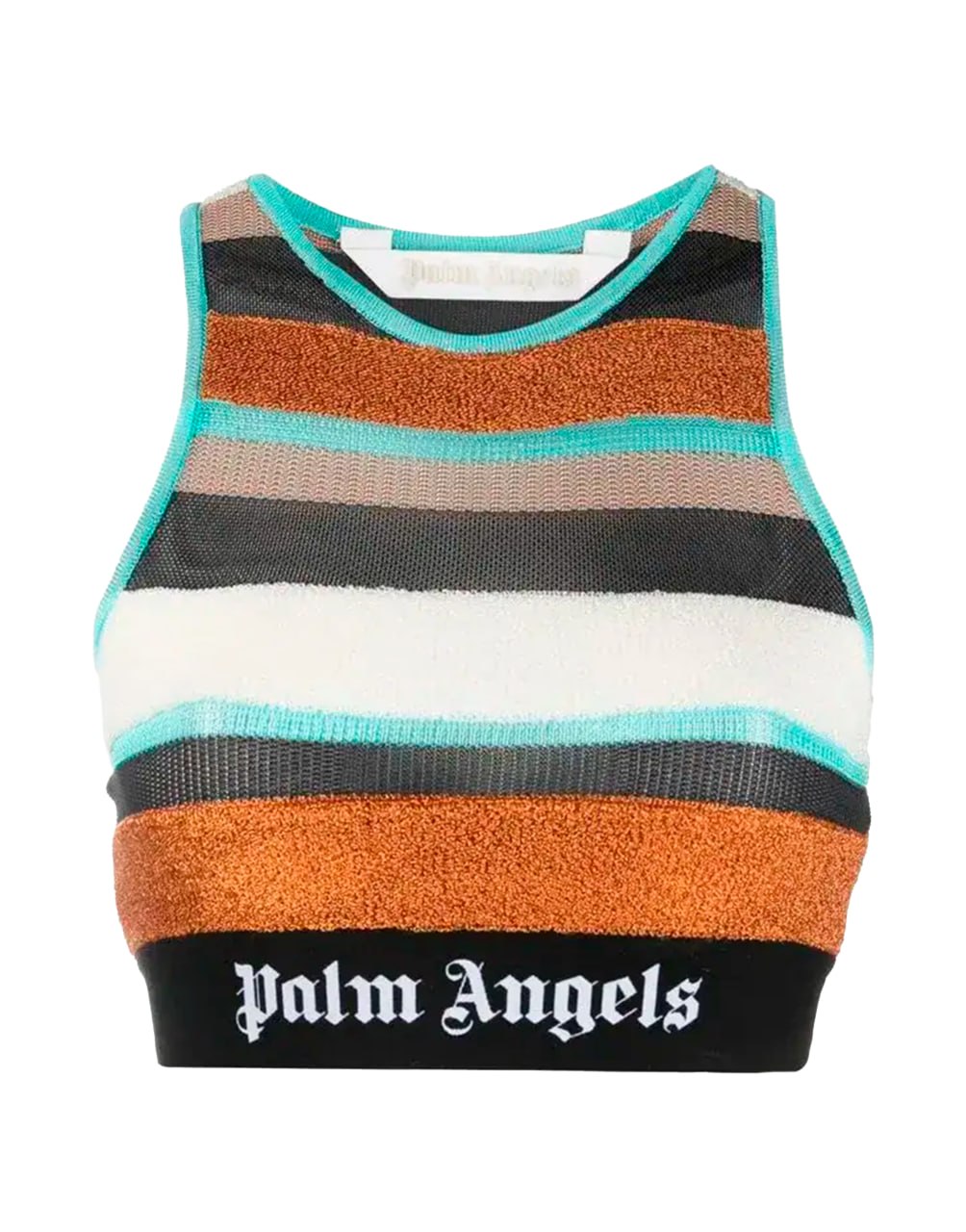 LUREX STRIPES KNIT LOGO TOP MULTICOLOR BLACK PALM ANGELS