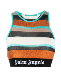 LUREX STRIPES KNIT LOGO TOP MULTICOLOR BLACK PALM ANGELS