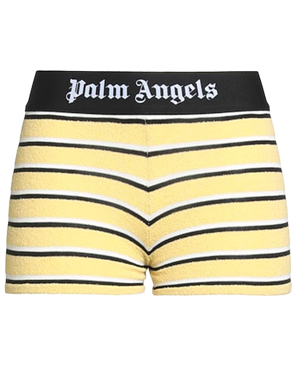 STRIPES KNIT LOGO SHORTS YELLOW BLACK PALM ANGELS
