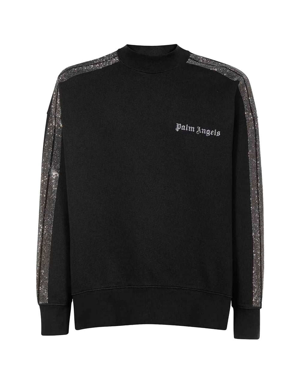 PXP STUDDED SIDE BAND CREW BLACK SILVER PALM ANGELS