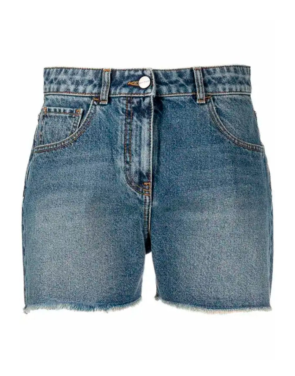 STAR DENIM SHORTS BLUE BROWN PALM ANGELS