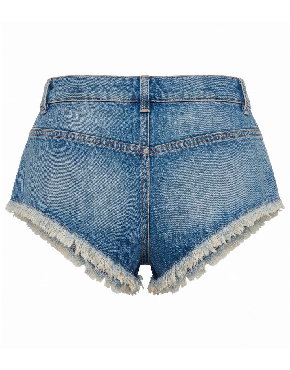 DENIM HOT SHORTS BLUE BROWN PALM ANGELS