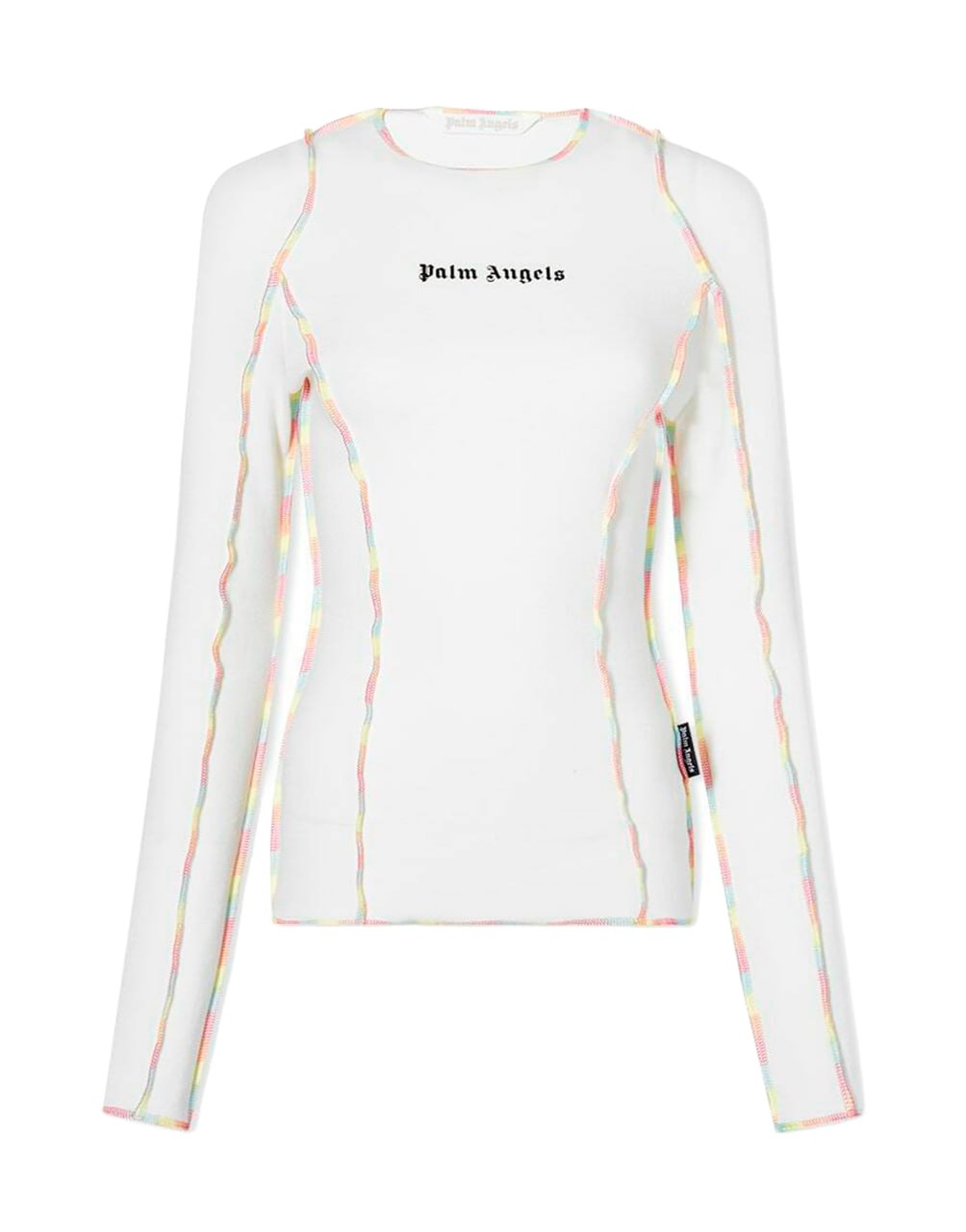 RAINBOW STITCHING FIT TEE WHITE BLACK PALM ANGELS