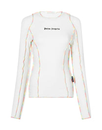 RAINBOW STITCHING FIT TEE WHITE BLACK PALM ANGELS
