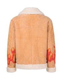 BURNING SHERLING JACKET SAND RED PALM ANGELS