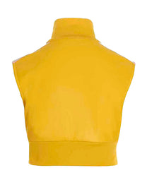 LEATHER EFFECT CROP TRACK VIBRANT YELLOW PALM ANGELS
